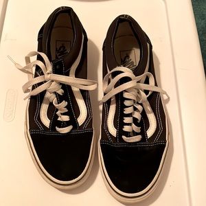 Vans black and white shoes